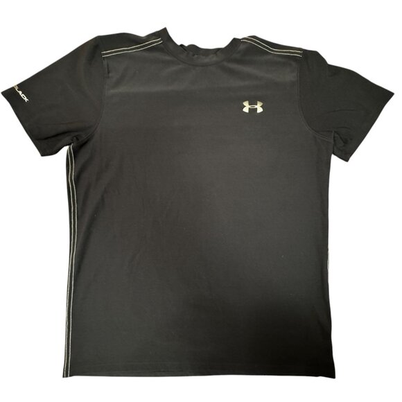 Under Armour HeatGear Fitted Black Performance Tee Sz L - Picture 1 of 2